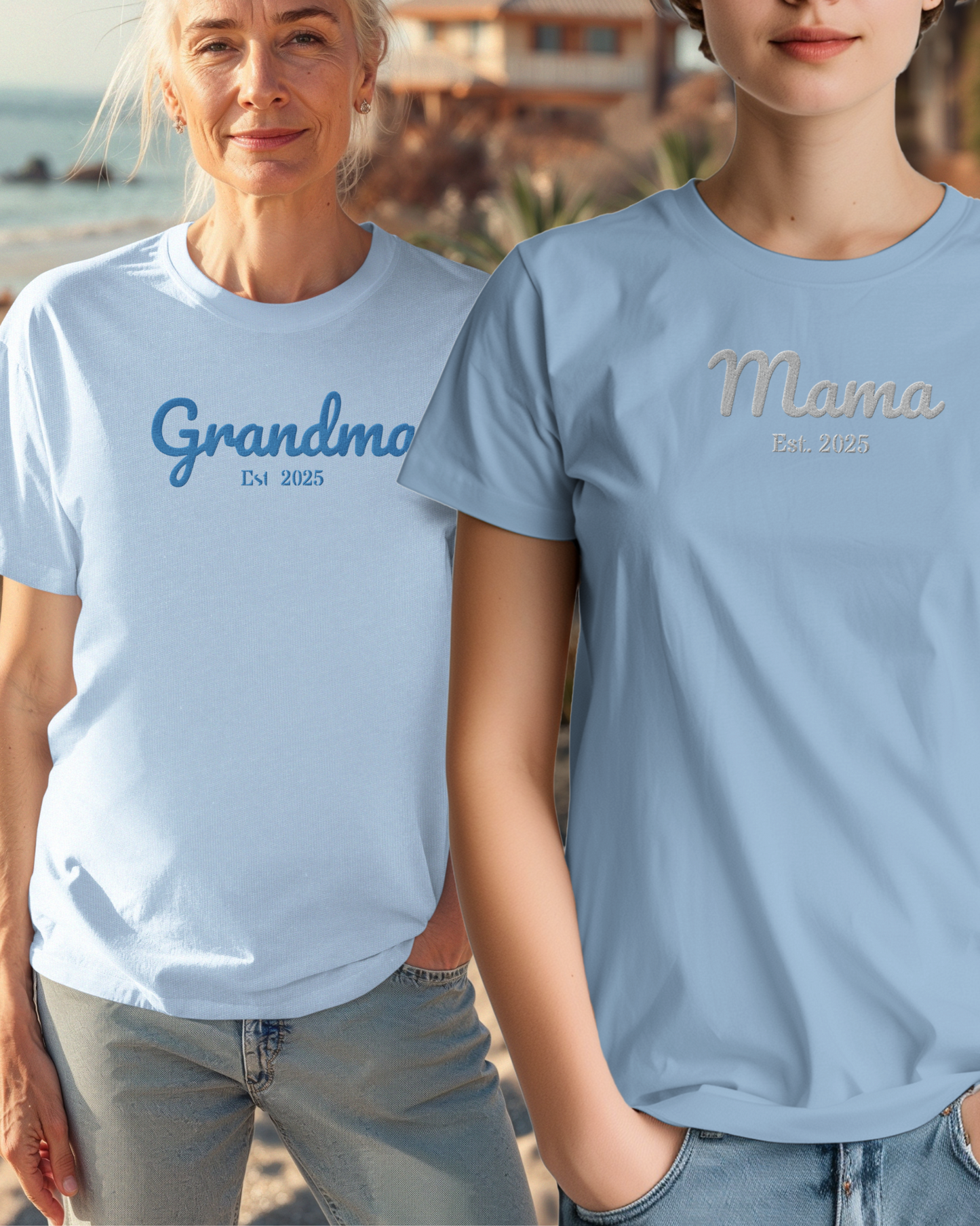 00123 Customizable Embroidered Grandma T-Shirt