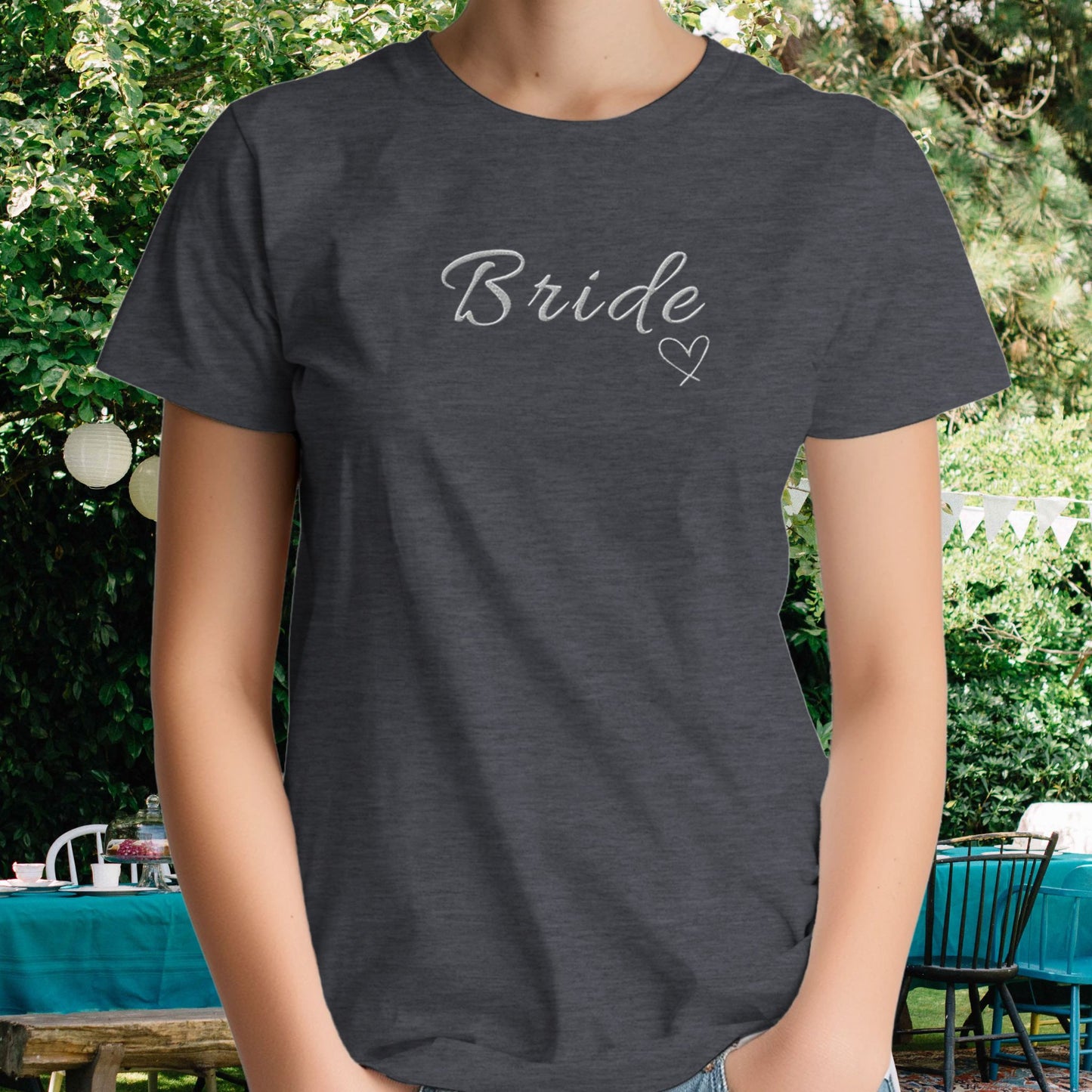 Heart Detail Bridal - Embroidered T-shirt