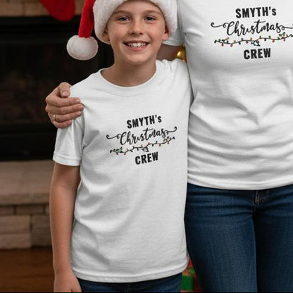 Kids Family Christmas Lights - Embroidered T-shirt