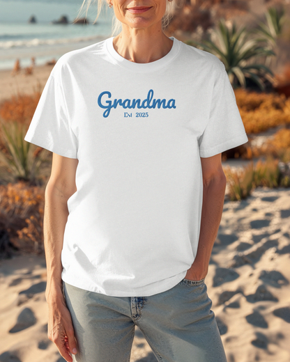 00123 Customizable Embroidered Grandma T-Shirt