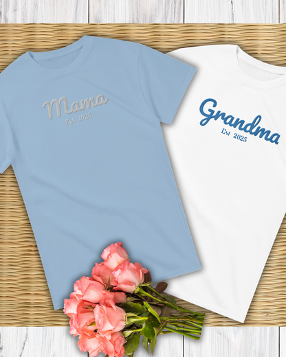 00123 Customizable Embroidered Grandma T-Shirt