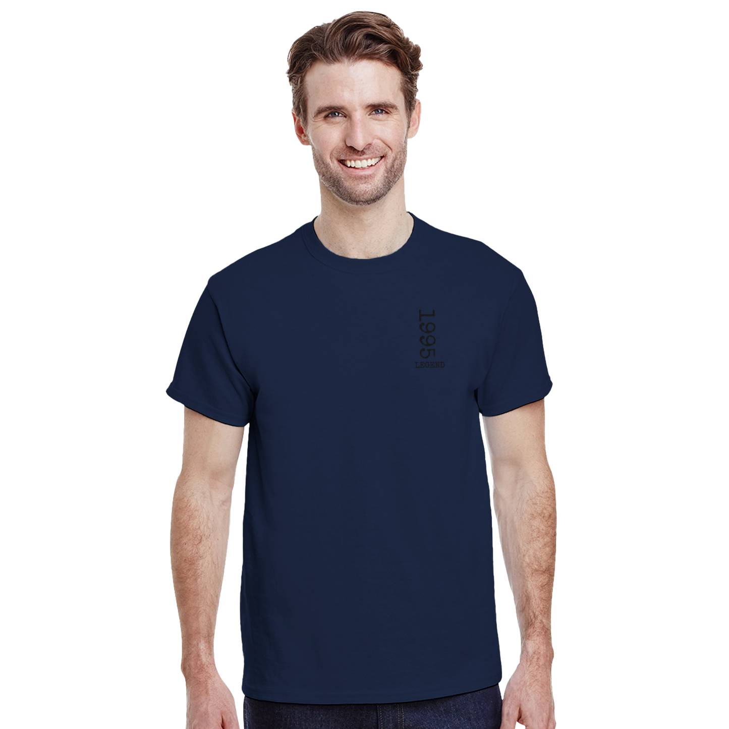 Birthday Legend Distressed - Embroidered Crewneck T-shirt