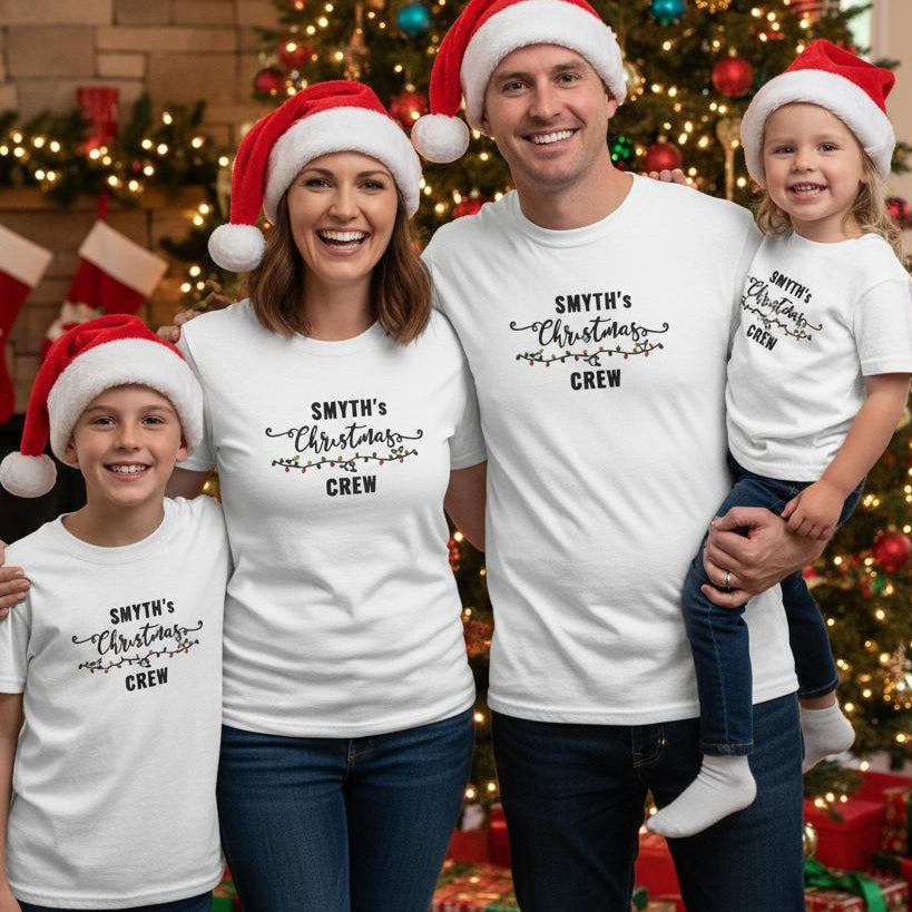 Adults Family Christmas Lights - Embroidered T-shirt